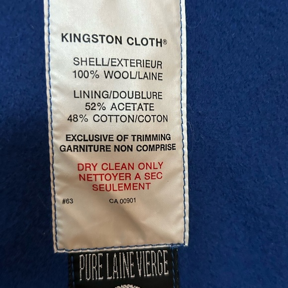 Vintage London Fog Maincoats 100% Wool Blue Size 6 Petite Belted Overcoat - Picture 11 of 11